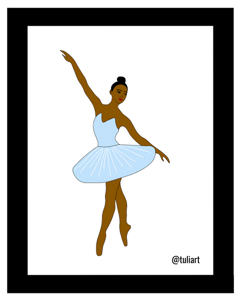 Ballerina Art Digital  Illustration- Simone Blue