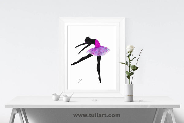 Ballerina Art Illustration - Mia